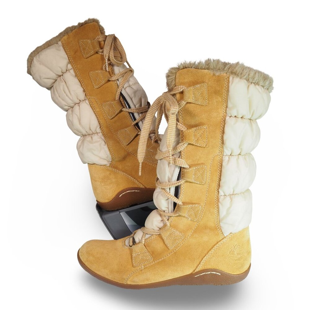 Timberland Parkin Puffer Mid Calf Boots Women's 9.5 Wheat 19638